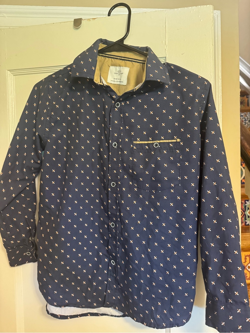 Tommy Hilfiger Men’s Yellow Stripe Button-Down Shirt